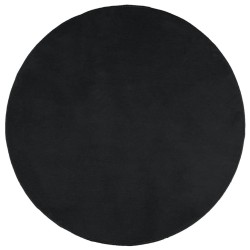 Tapis OVIEDO à poils courts noir Ø 200 cm 