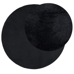 Tapis OVIEDO à poils courts noir Ø 200 cm 