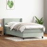 Sommier à lattes de lit et matelas gris clair 80x210 cm velours 