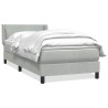 Sommier à lattes de lit et matelas gris clair 80x210 cm velours 