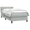 Sommier à lattes de lit et matelas gris clair 80x210 cm velours 