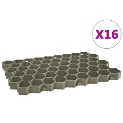 Grilles d'herbe 16 pcs vert 60x40x3 cm plastique 