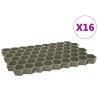 Grilles d'herbe 16 pcs vert 60x40x3 cm plastique 