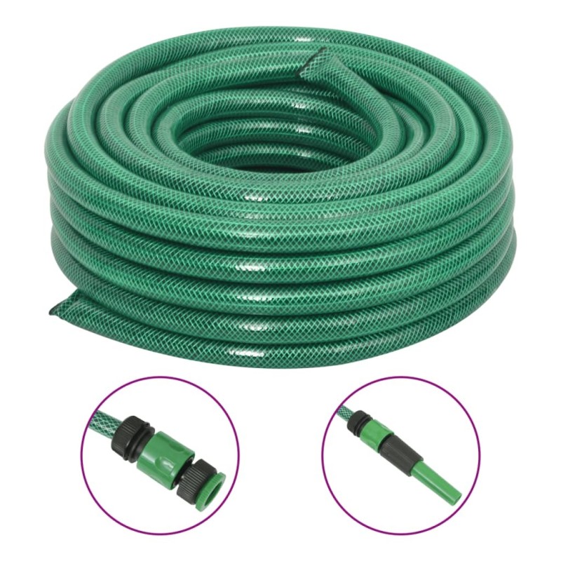 Tuyau d'arrosage avec jeu de raccords vert 0,75" 10 m PVC 