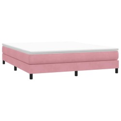 Sommier à lattes de lit sans matelas rose 180x210 cm velours 