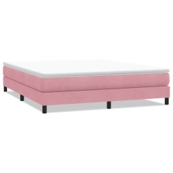 Sommier à lattes de lit sans matelas rose 180x210 cm velours 
