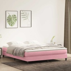 Sommier à lattes de lit sans matelas rose 180x210 cm velours 