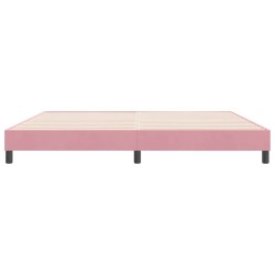 Sommier à lattes de lit sans matelas rose 180x210 cm velours 
