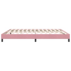 Sommier à lattes de lit sans matelas rose 180x210 cm velours 