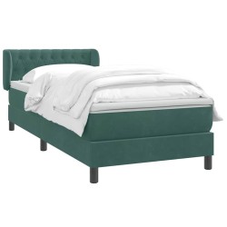Sommier à lattes de lit et matelas vert foncé 90x210 cm velours 
