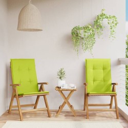 Chaises de jardin inclinables lot de 2 et coussins teck massif 
