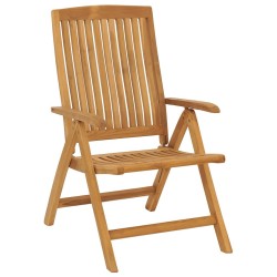 Chaises de jardin inclinables lot de 2 et coussins teck massif 