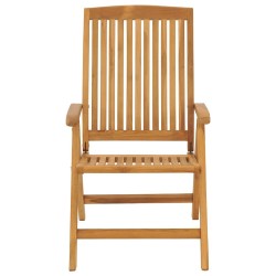 Chaises de jardin inclinables lot de 2 et coussins teck massif 