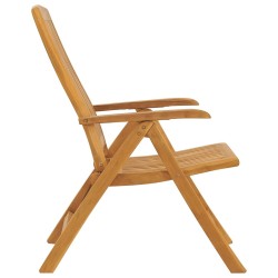 Chaises de jardin inclinables lot de 2 et coussins teck massif 