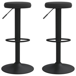 Tabourets de bar lot de 2 Noir Velours 