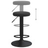 Tabourets de bar lot de 2 Noir Velours 