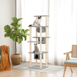 Arbre à chat avec griffoirs en sisal Gris clair 169 cm 