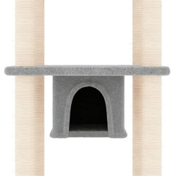 Arbre à chat avec griffoirs en sisal Gris clair 169 cm 