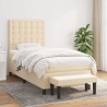 Sommier à lattes de lit avec matelas Crème 90x200 cm Tissu 