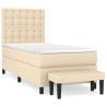 Sommier à lattes de lit avec matelas Crème 90x200 cm Tissu 