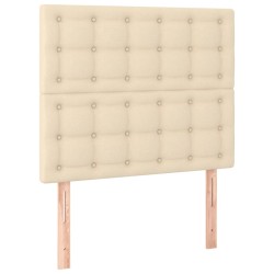 Sommier à lattes de lit avec matelas Crème 90x200 cm Tissu 