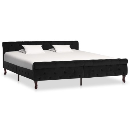Cadre de lit sans matelas noir velours 180x200 cm 