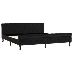 Cadre de lit sans matelas noir velours 180x200 cm 
