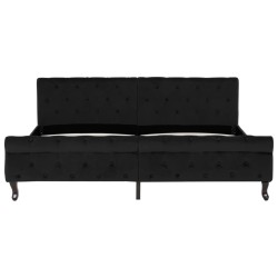 Cadre de lit sans matelas noir velours 180x200 cm 