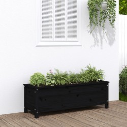 Lit surélevé de jardin noir 119,5x40x39 cm bois de pin massif 