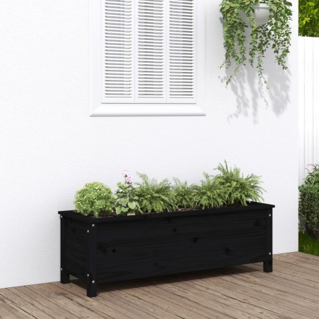 Lit surélevé de jardin noir 119,5x40x39 cm bois de pin massif 