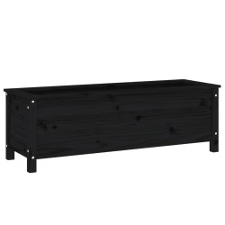 Lit surélevé de jardin noir 119,5x40x39 cm bois de pin massif 
