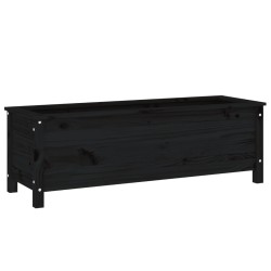 Lit surélevé de jardin noir 119,5x40x39 cm bois de pin massif 