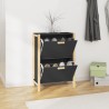 Armoire à chaussures Noir 57,5x33x80 cm Bois d'ingénierie 