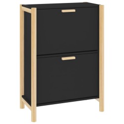 Armoire à chaussures Noir 57,5x33x80 cm Bois d'ingénierie 