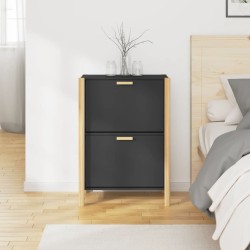 Armoire à chaussures Noir 57,5x33x80 cm Bois d'ingénierie 
