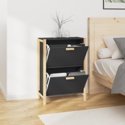 Armoire à chaussures Noir 57,5x33x80 cm Bois d'ingénierie 
