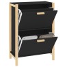 Armoire à chaussures Noir 57,5x33x80 cm Bois d'ingénierie 