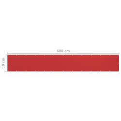 Écran de balcon Rouge 90x600 cm PEHD 