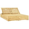 Chaise longue double et coussins bordeaux Bois de pin imprégné 