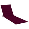 Chaise longue double et coussins bordeaux Bois de pin imprégné 