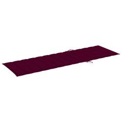Chaise longue double et coussins bordeaux Bois de pin imprégné 