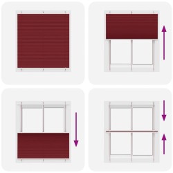 Store plissé rouge bordeaux 115x100 cm largeur du tissu 114,4cm 