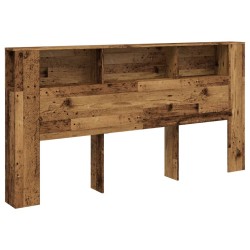 Armoire de tête de lit vieux bois 200x18,5x102,5 cm 