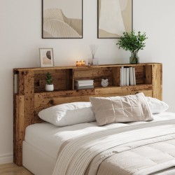 Armoire de tête de lit vieux bois 200x18,5x102,5 cm 