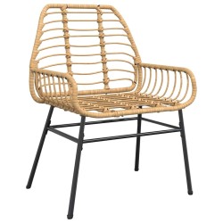 Ensemble à manger jardin 5pcs marron poly rotin verre 