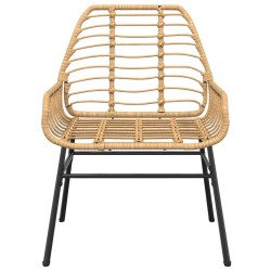 Ensemble à manger jardin 5pcs marron poly rotin verre 