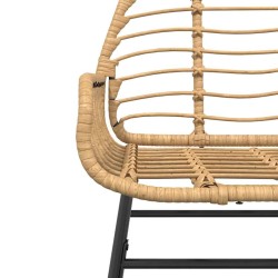 Ensemble à manger jardin 5pcs marron poly rotin verre 