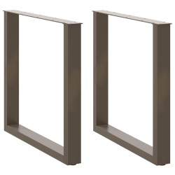 Pieds de table à manger en U 2 pièces Acier naturel 80 x (72-73) cm Acier 
