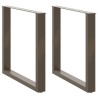 Pieds de table à manger en U 2 pièces Acier naturel 80 x (72-73) cm Acier 