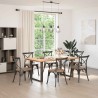 Pieds de table à manger en U 2 pièces Acier naturel 80 x (72-73) cm Acier 